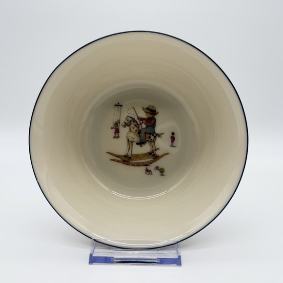 Lenox Other - Lenox Special Rocking Horse Child Cereal Bowl Cream Blue Rim Made in USA 5.5"